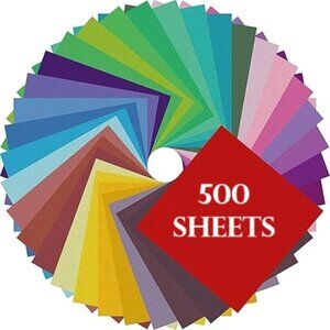 New Origami Paper 500 Sheets 20 Colors Double Sided Art Craft Supplies 6" x 6"